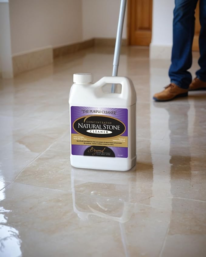 Beyond Stone Solutions Stone Cleaner – pH-Balanced, Sealer-Safe Cleaner for Travertine, Marble, Limestone, Slate & More – Non-Toxic, Streak-Free Formula – 1 Gallon - Made in USA