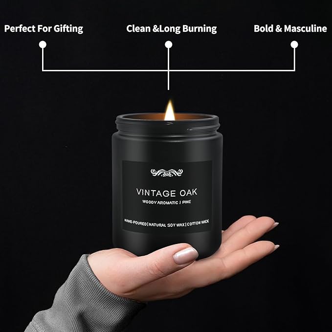 6 Pack Candles for Home Scented, Aromatherapy Candles Gifts Set for Men Candles Set, 42 oz 300 Hour Long Lasting Candles, Gifts for Mens Birthday Christmas Thanksgiving Anniversary Present