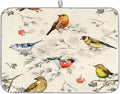 Hexteria Vintage Birds Dish Drying Mat for Kitchen Counter, Absorbent Reversible Microfiber Dish Drying Pad Kitchen Drying Mat for Home Decor, 16 x 18 inch