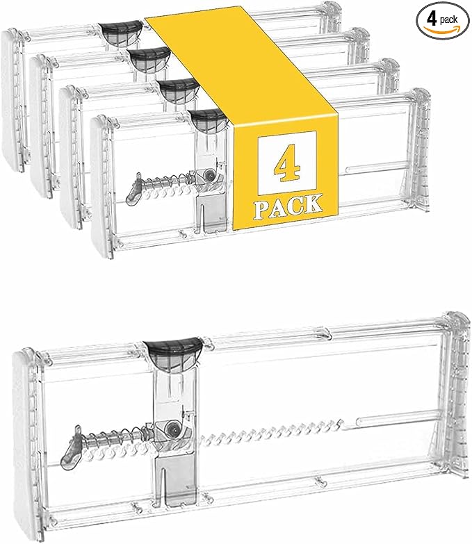4 Pack Drawer Dividers for Clothes, 3.94" High 11.05"-17.32" Adjustable Expandable Dresser Drawer Organizer, Clear Plastic Separators for Dresser, Baby Clothing, Underwear, Cosmetic