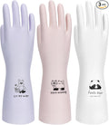 LANON 3 Pairs wahoo Nitrile Cleaning Gloves, Latex free Reusable Dishwashing Gloves for Kitchen, Bathroom, Gardening, Pet Care,Heavy-Duty, Durable, Non-Slip,12 Mil,Colorful Small