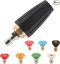 AutoViteX Pressure Washer Tips Turbo Nozzle 4000 PSI with 7 Pieces Spray Tips, 4.0 GPM 4.0 Orifice, 1/4" Quick Connect for Concrete, Cleaning Brick and Vinal Surfaces