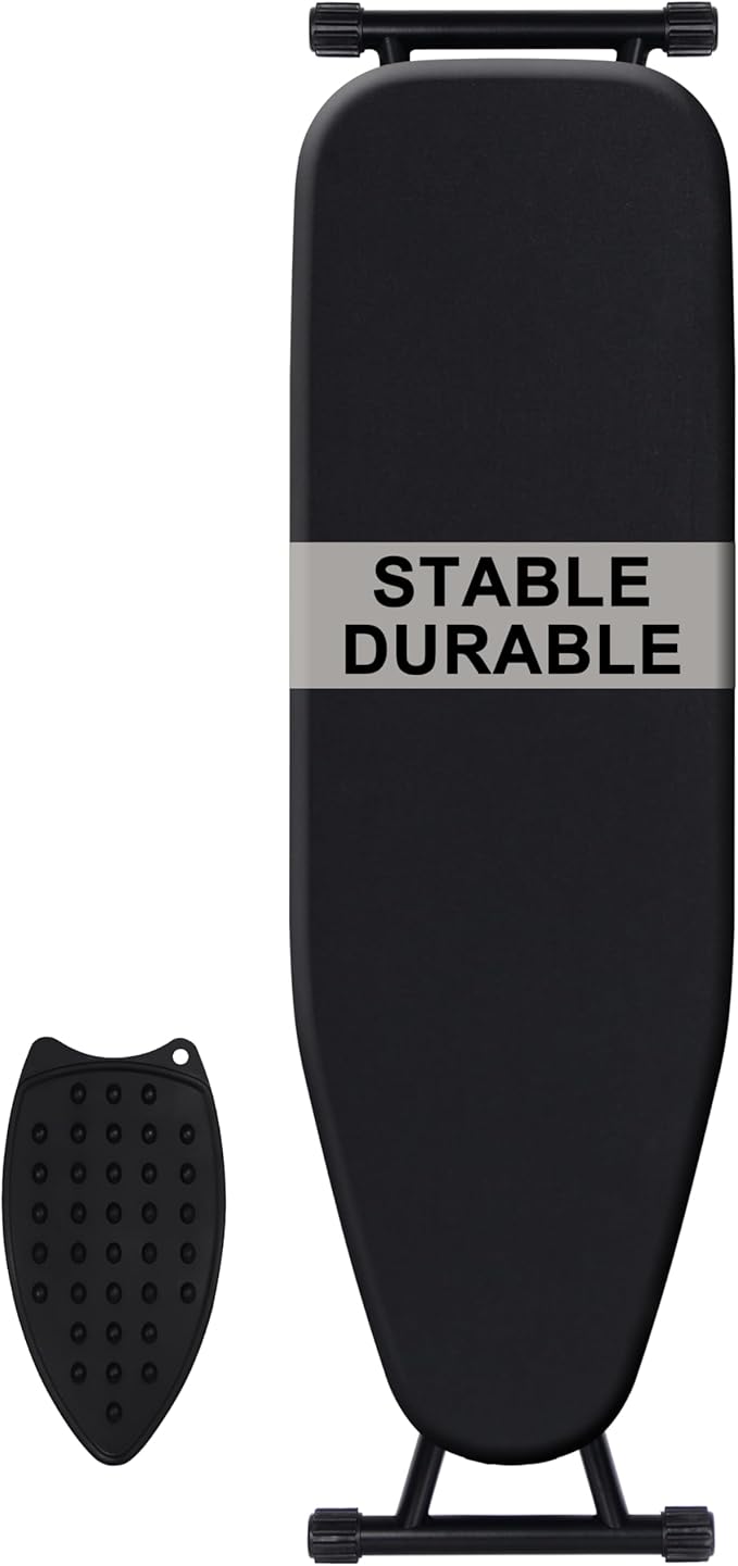 msezo Ironing Board-Foldable Adjustable Height Iron Board with Heat-Resistant Cover - Lightweight and Durable for Home Use