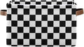 ALAZA Black White Checkered Foldable Storage Box Storage Basket Organizer Bins with Handles for Shelf Closet Living Room Bedroom Home Office 1 Pack