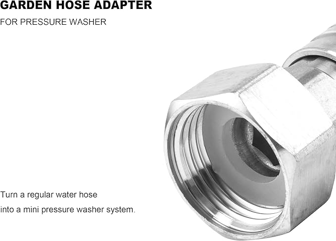 Raincovo Garden Hose to Pressure Washer Adapter, 3/4” GHT to 1/4” Quick Connect, Convert Water Hose to Power Washer Connector, Car Washing Nozzle & Hose Attachment, Stainless Steel, 2 Pack