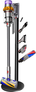 Storage Stand Holder Compatible with V15 Detect, V11 V10 V8 V7 V6 Cordless Vacuum Cleaners and Accessary, Floor Docking Station Metal Organizer Bracket with 5 Hooks, Black