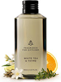 AromaPlan Hotel Scents White Tea & Thyme 5 Fl Oz (148ml), Home Luxury Aroma & Hotel Fragrance Diffuser Oil- Hotel Diffuser Oil for Aromatherapy- USA Made, Bigger Bottle, Bolder Aroma & Longer Lasting