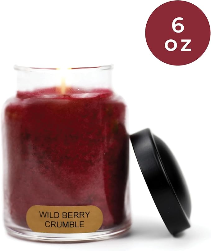 A Cheerful Giver - Wild Berry Crumble - 6oz Baby Scented Candle Jar with Lid - Keepers of The Light - 35 Hours of Burn Time, Gift for Women, Red