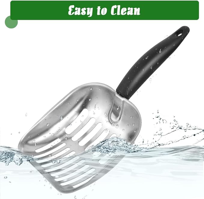 Apidgrowth Cat Litter Scoop -Metal Cat Litter Scoop-Sturdy Mesh Scooper - Mesh Shovel-Easy to Clean - Suitable for Cat Litter Box -Black