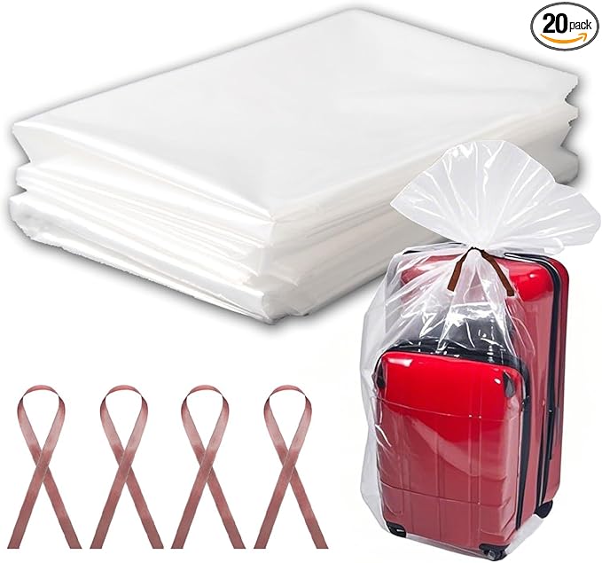 Large Clear Plastic Bags, 40" x 60" Moistureproof Dustproof Large Storage Bags, Reusable Giant Extra Luggage Storage Bags for Luggage, Suitcase,Furniture, Chair, Kids Bike (20)