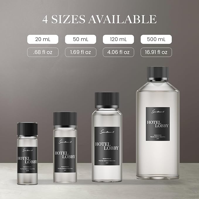 Scentiment Diffuser Oil - Hotel Lounge | Aromatherapy Fragrance Inspired by 5-Star Hotels | Luxurious Scent with Notes of White Tea, Bergamot, Orange Blossom, Amber & Marine (500ml)