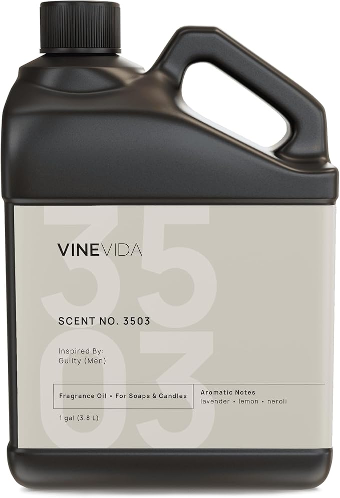 VINEVIDA Scent NO. 3503 Fragrance Oil - 1 Gallon (8lbs) - Inspired by: Guilty (Men) Fragrance Oil for Candle Making - Made in USA Candle Scents Scents for Soap Making
