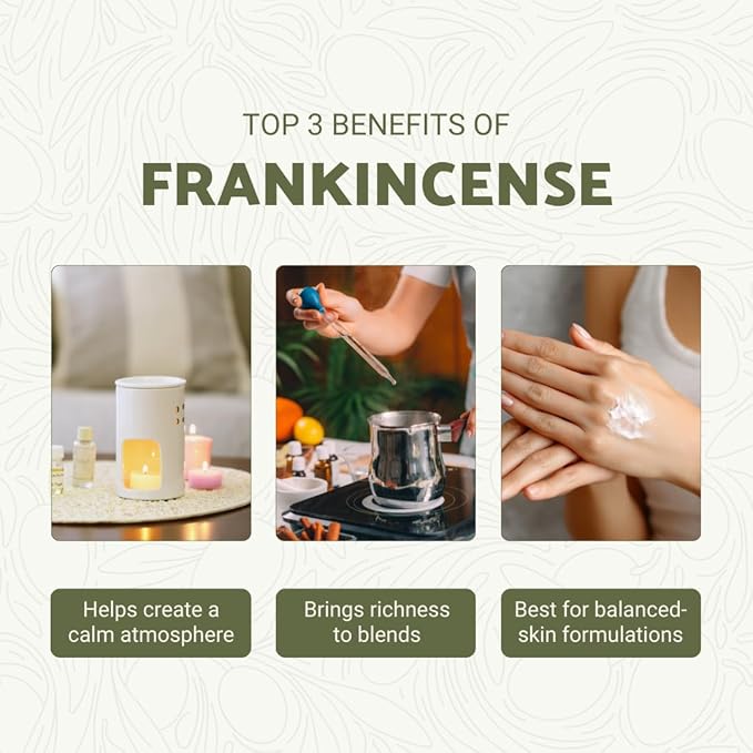 Frankincense Essential Oil - Direct from Madhya Pradesh, India - Pure Essential Oil for Diffusers and Aromatherapy | 100% Pure Therapeutic Grade Natural Aceite de Incienso (15ml)
