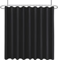 Biscaynebay Fabric Extra Wide Shower Curtain Liners for Clawfoot Tubs 180" Width by 72" Length, Black Water Resistant Fabric Rust Resistant Grommets Top Weighted Bottom Machine Washable