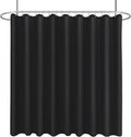 Biscaynebay Fabric Extra Wide Shower Curtain Liners 96" Width by 72" Length, Black Water Resistant Bathroom Curtains, Rust Resistant Grommets Top Weighted Bottom Machine Washable