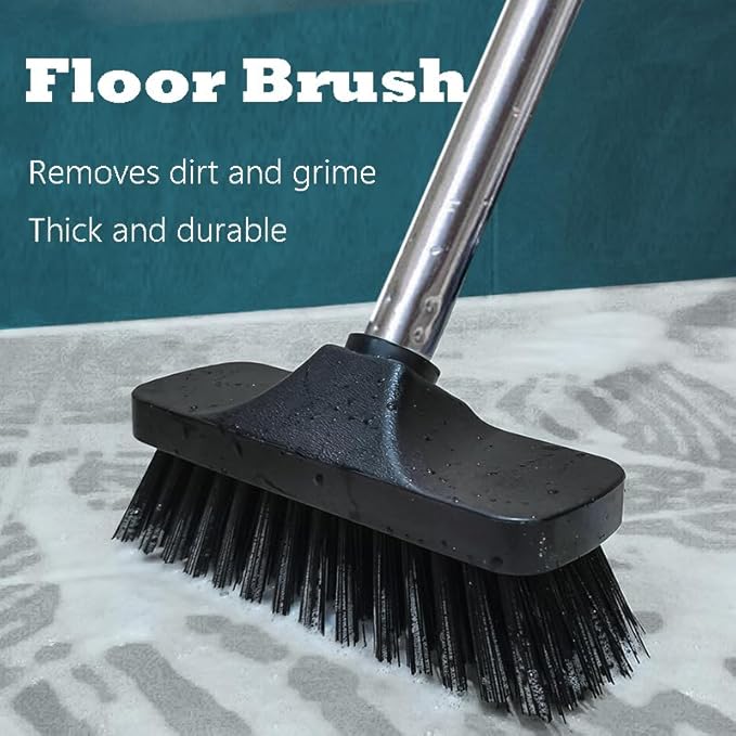 BSMstone Push Broom Brush Stiff Bristles Floor Cleaning Brush Multi-Purpose Scrubber Brushes for Bathroom Bathtub Tile Floor Deck Patio