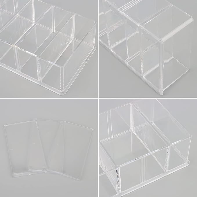 DesignSter Acrylic Jewelry Box with Jewelry organizer Bag Anti-Oxidation for Rings, Necklace, Bracelets, Stud, and Earrings Storage