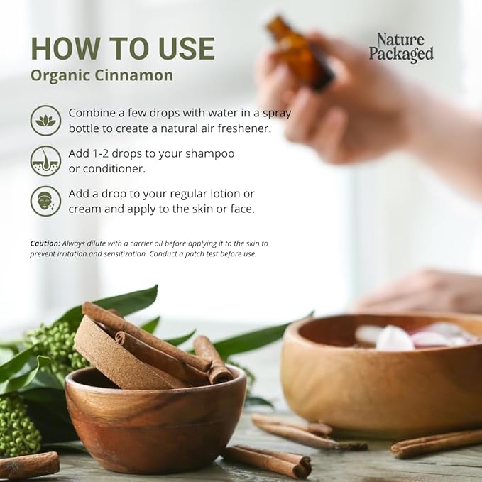 Organic Cinnamon Essential Oil - Direct from Sri Lankan Essential Oils - 100% Pure - Natural Aceite de Canela for Aromatherapy & Wellness - Premium Grade (15ml)