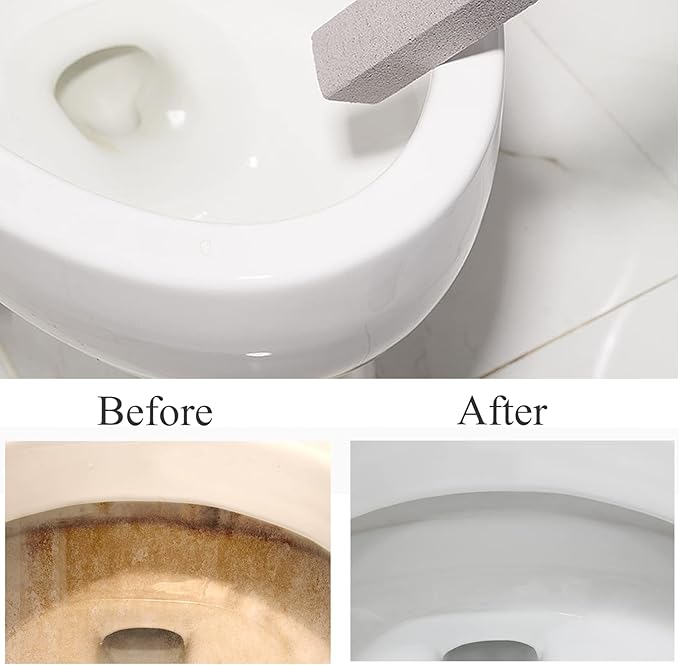 6 Pack Pumice Stone for Toilet Bowl Cleaning, Scouring Stick Remove Toilet Bowl Hard Water Rings, Calcium Buildup and Rust Suitable for Cleaning Toilet, Bathroom, Kitchen Sink, Grill（Gray