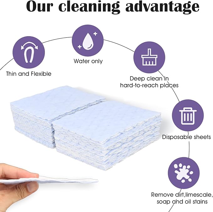 5 pcs Light Scrub Pad Singles with Foam, Triple Cleaning Scouring Pad Heavy Duty Household Non-Scratch Abrasive Hand Pad Multi Surface Magic Sponge Sheets for Home Surfaces Indoor Cleaning