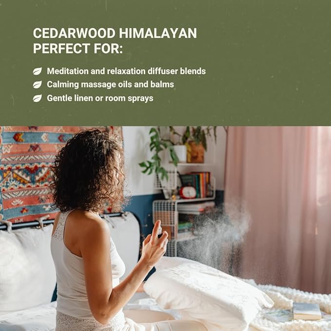 Cedarwood Himalayan Essential Oil - 100% Pure Steam Distilled Natural Cedarwood Himalayan Oil (Aceite de Cedro) from Natural Biotech NBT India for Aromatherapy & DIY Projects - 8oz