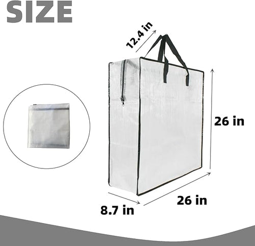9 Pack Clear Storage Bags with Zipper and Handles, Blanket Bags For Closet Storage, Moving and Packing Supplies for College, Underbed Storage Organizer for Clothes Pillow Bedding Christmas Wreath