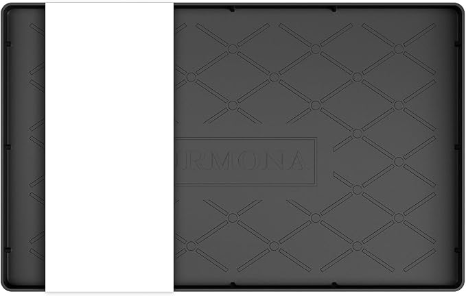 URMONA Under Sink Mat for Kitchen Waterproof, 16" x 10" Silicone Under Sink Mat for Shelf Liner Organizer, Cabinet Sink Protector Under Sink Liner for Bottom Kitchen, Bathroom(Black)