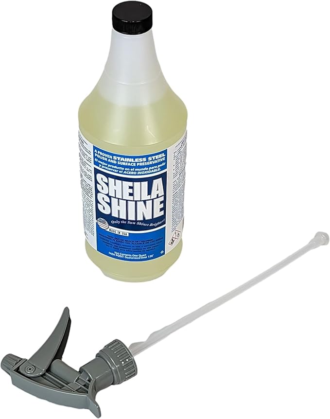 Sheila Shine 32oz Stainless Steel Cleaner and Polish - Cleans, Polishes & Protects Kitchen Appliances, Refrigerators, Sinks, Ovens & Grills - Leaves Streak Free Shine - Stainless Steel Spray Cleaner
