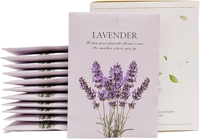 DMDGYNL Lavender Scented Sachet Bags - 12 Pack Home & Car Freshener, Odor Eliminator for Closets, Rooms, Drawers, Wardrobes, Toilets, Long - Lasting 360 - Day Fragrance
