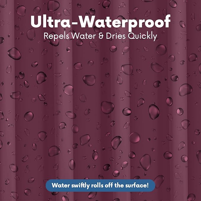 Premium Shower Curtain Liner, 72"W X 72"H - PVC-Free, 6G PEVA Shower Curtain with 12 Rust Proof Grommets And Magnet-weighted Bottom Hem - Moisture Stain Proof Shower Curtain Liner - Dark Purple