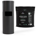 Wipex Wipe Dispenser Refill Bundle - 700 Count Gym Wipes for Equipment, Lemongrass & Eucalyptus Scent with Black Stainless Steel Floor Dispenser & Trashcan, Perfect for Fitness Centers & Facilities
