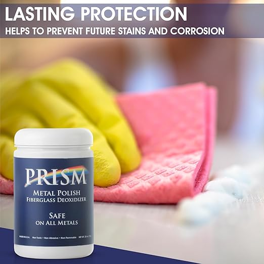 Prism Polish Metal Polish 32 Oz - Achieve a Brilliant Shine on Aluminum, Chrome, Stainless Steel, Brass, Silver, Nickel, Gold, Silver and More. Safe for Boat, Car, Motorcycle, Home and Business.