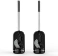 SetSail Toilet Brush and Holder Set, Compact Size Curved Toilet Bowl Brush for Bathroom Deep Cleaning with Stainless Steel Handle Toilet Cleaner Brush, Black-2p
