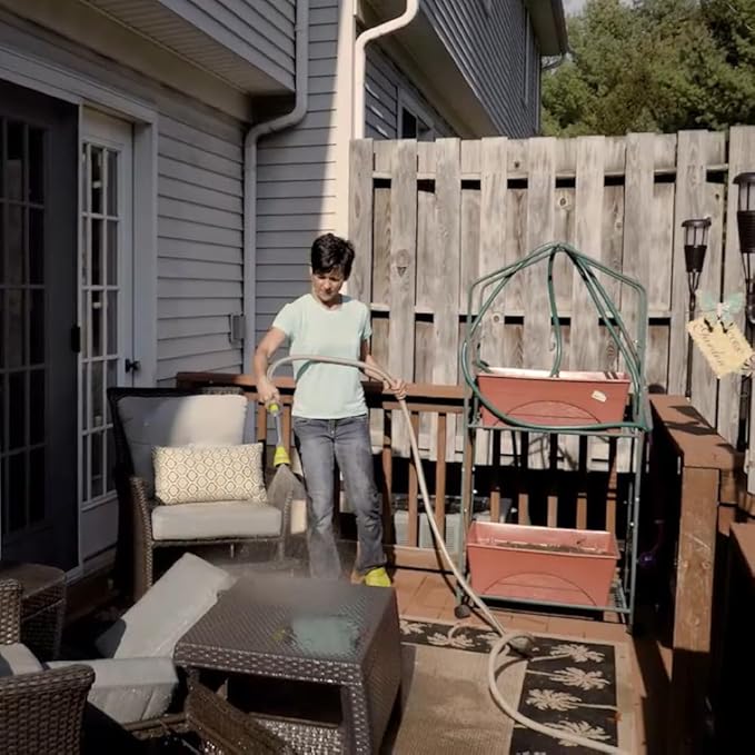 Watering Wand - The Relaxed Gardener 15" Garden Hose Nozzle Sprayer 8 Adjustable Spray Patterns and Thumb Control Shut Off Valve