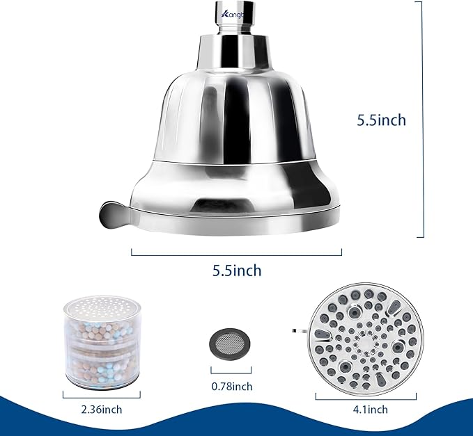 Filtered Shower Head | Shower Head Filter for Hard Water | Improves Skin & Hair by Reducing Chlorine & Heavy Metals from Hard Water-Chrome