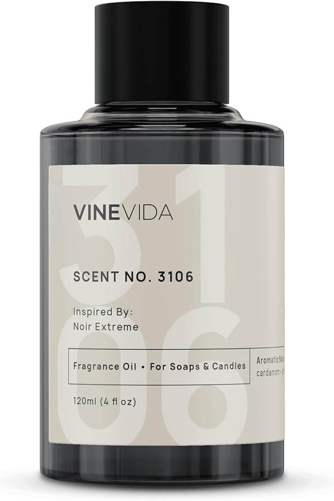 VINEVIDA Scent NO. 3106 Fragrance Oil - 120mL (4oz) - Inspired by: Noir Extreme Fragrance Oil for Candle Making - Made in USA Candle Scents Scents for Soap Making