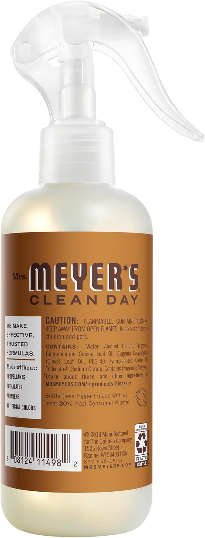 MRS. MEYER'S CLEAN DAY Room and Air Freshener Spray, Non-Aerosol Spray Bottle Infused with Essential Oils, Acorn Spice, 8 fl. oz