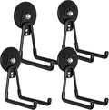 Heavy-Duty Storage Magnetic Hooks，No Need for Drilling, with Anti-Slip Coating, Suitable for Garages, Workshops, Kitchens, Storage Cabinets, RVS, Garden Tool Storage (Black 4 pcs)