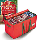 Holiday Cheer Premium Christmas Ornament Storage – Christmas Storage Container for Home Decorations and Festive Office Organizer – Fits 128 Holiday Ornaments – Tear-Proof Fabric
