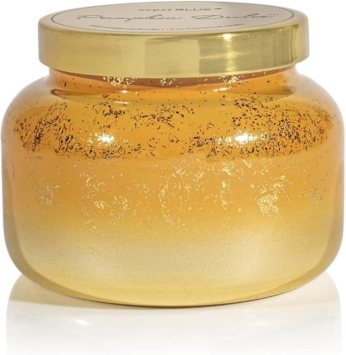 Capri Blue Glimmer Jar Candles - Luxury Holiday Scented Candles for Home - Long Lasting Soy Wax Blend - Scented Holiday & Home Decor - Fall Decor - Signature Jar (Pumpkin Dulce, 19 oz)