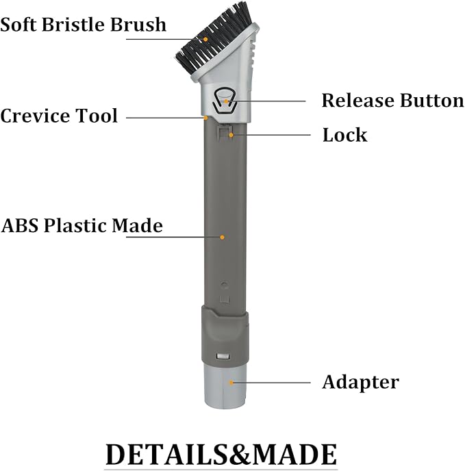 Crevice Duster Tool for Shark HV322 HV301 NV752 NV650 NV800 NV151 ZD201 LA502 AZ2001 HZ2002 Rotator/Rocket/Duoclean/APEX/Navigator Vacuum Cleaners Extended Reach Attachments Brush
