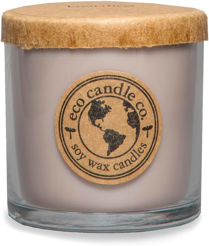 ECO CANDLE CO. Recycled Candle, Bonfire, 6 oz. - Scents of Smoldering Wood, Smoke, & Incense - 100% Soy Wax, No Lead, Kraft Paper Label & Lid, Hand Poured, Phthalate Free, Midwest Grown Soybeans