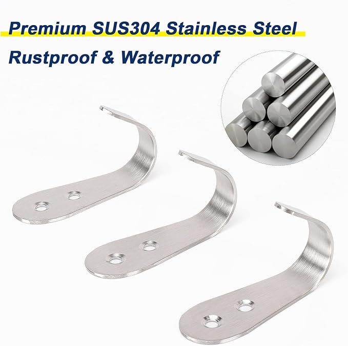 NearMoon Coat Hooks Wall Mounted, Stainless Steel Wall Hooks Heavy Duty Robe Hanger Rustproof for Hanging Coat Towel Hat Key Bag on Bathroom/Kitchen, 10 Pack (Brushed Nickel)