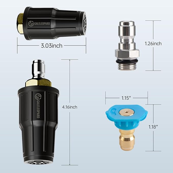 GALELEOPARD Turbo Nozzle Pressure Washer Tips, 4000 PSI Upgrade 360° Rotating Turbo Spray Tips with 1/4" Quick Connector, Pressure Washer Replacement for Cleaning Concrete, Brick Surface (4.0 GPM)