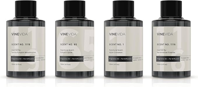 VINEVIDA Fall Collection (Pack of 4) - Diffuser Fragrance Oil Set - Cold Air Diffuser Oil