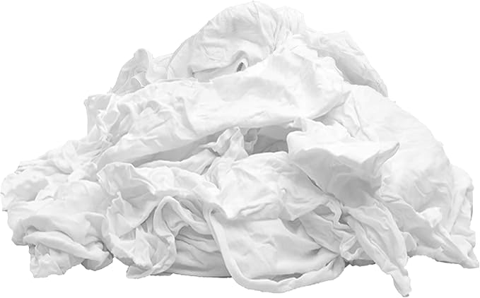 Premium White T-Shirt Cleaning Rags (5 lbs. Bag) – White Cotton Rags for Cleaning, Staining, Painting, Oil, Grease & Dust Removal – Shop Rags Bulk for Multipurpose use