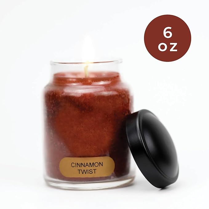 A Cheerful Giver - Cinnamon Twist Baby Scented Glass Jar Candle (6oz) with Lid & True to Life Fragrance Made in USA
