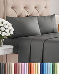 Twin XL 4 Piece Sheet Set - Comfy Breathable & Cooling - Ultra-Soft Hotel Luxury Bedding Set w/ 8-16 Inch Deep Pockets - 1 Flat & 1 Fitted Sheet & 2 Pillowcases - Wrinkle Free & Easy Care - Charcoal