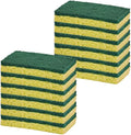 Scrubee Heavy Duty Scrub Sponge with Scouring Pad, Kitchen Dishwashing, Sink, Pot and Frying Pan Cellulose Scrubber Sponge Non Scratch. by Superio… (4.5" 12 Pack)