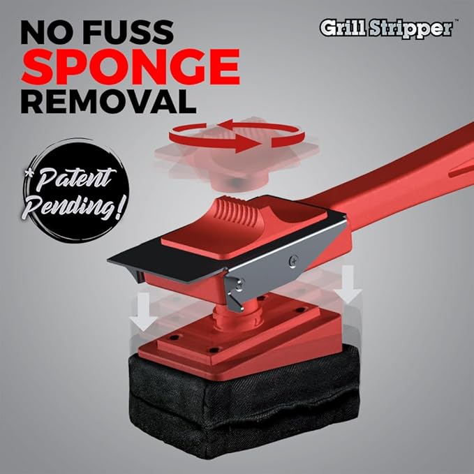 GRILL STRIPPER Replaceable Flame-Resistant Aramid Fiber-Reinforced Scrubbing Sponge